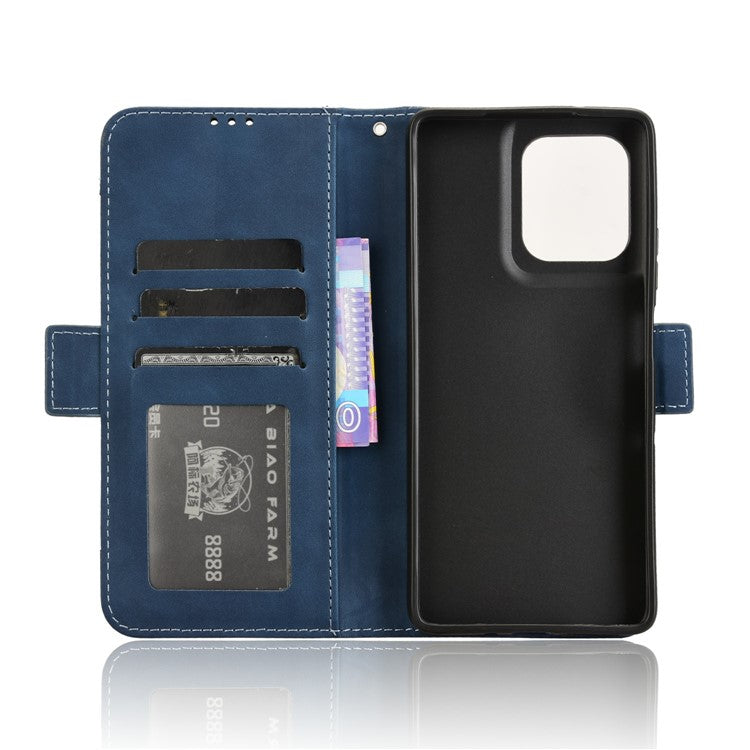 For Motorola Moto G75 5G Leather Case Phone Wallet Cover with Multiple Card Slots - Blue