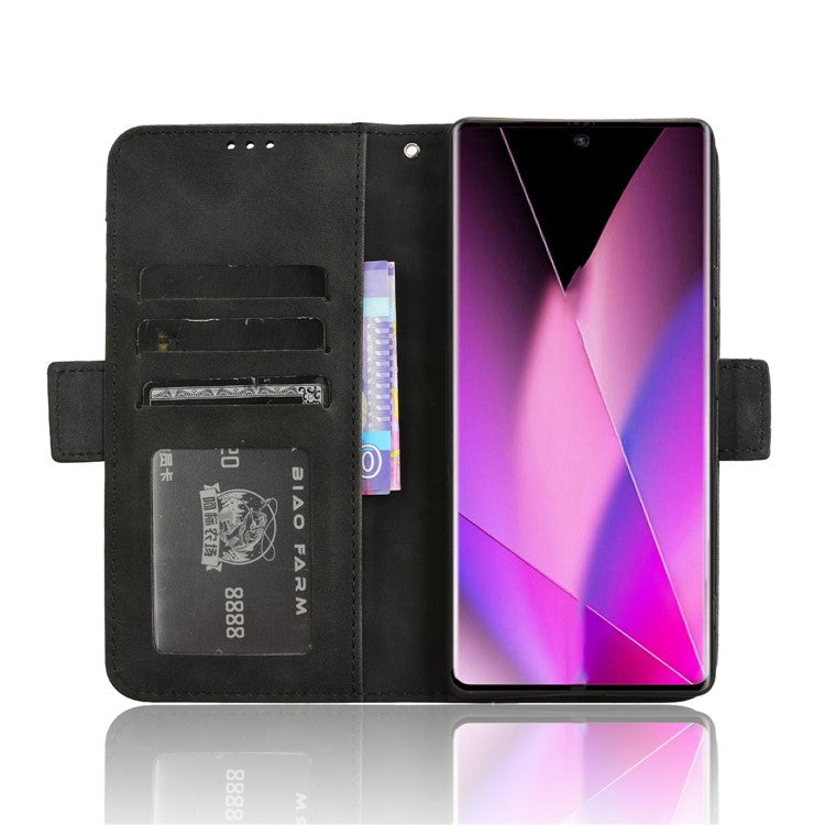 For Infinix Zero 40 5G X6861 Leather Case Phone Wallet Cover with Multiple Card Slots - Black