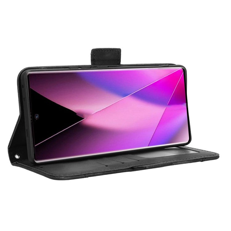 For Infinix Zero 40 5G X6861 Leather Case Phone Wallet Cover with Multiple Card Slots - Black