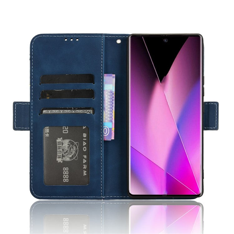For Infinix Zero 40 5G X6861 Leather Case Phone Wallet Cover with Multiple Card Slots - Blue