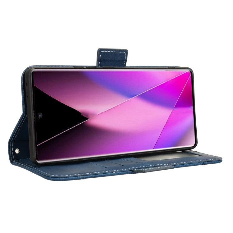 For Infinix Zero 40 5G X6861 Leather Case Phone Wallet Cover with Multiple Card Slots - Blue
