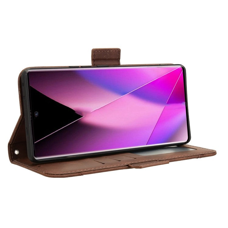 For Infinix Zero 40 5G X6861 Leather Case Phone Wallet Cover with Multiple Card Slots - Brown