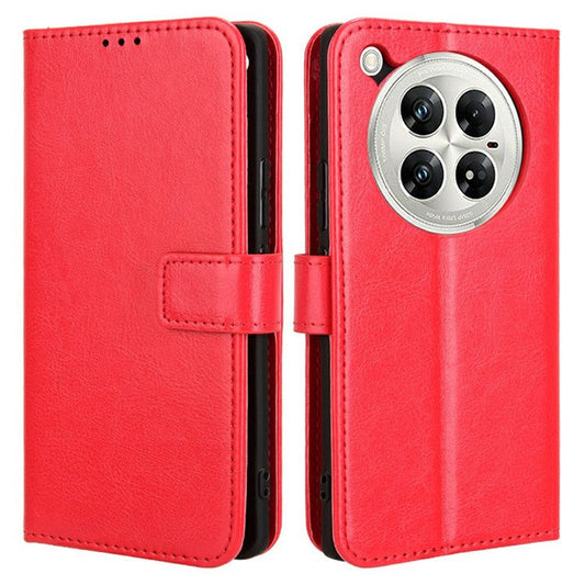 For Infinix Zero 40 5G X6861 Case Crazy Horse Texture PU Leather Phone Wallet Cover - Red