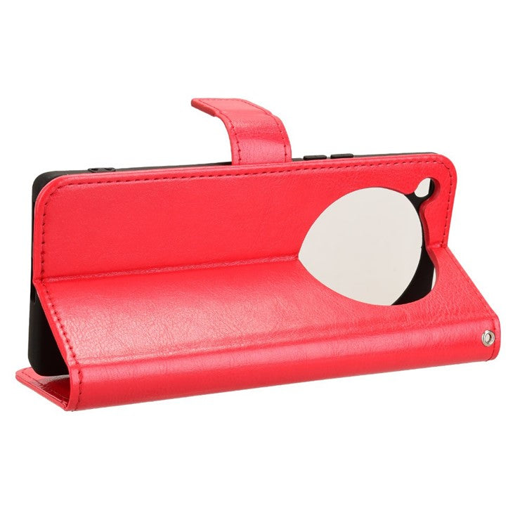 For Infinix Zero 40 5G X6861 Case Crazy Horse Texture PU Leather Phone Wallet Cover - Red