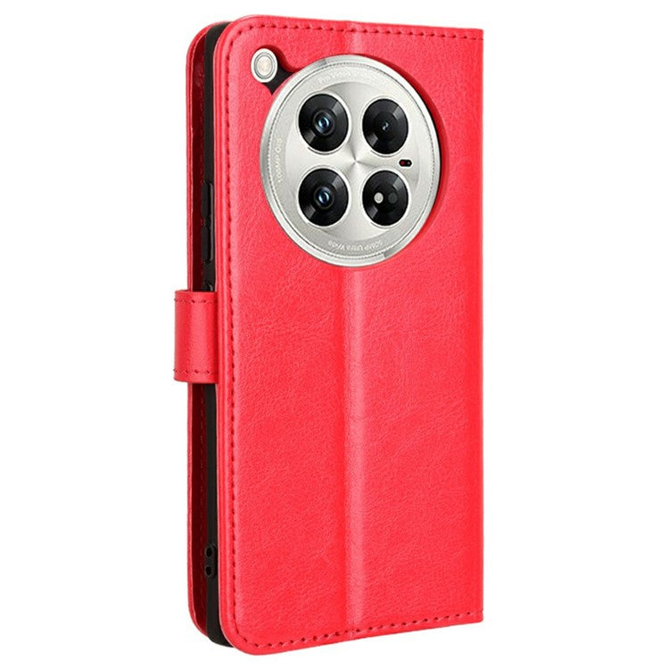 For Infinix Zero 40 5G X6861 Case Crazy Horse Texture PU Leather Phone Wallet Cover - Red