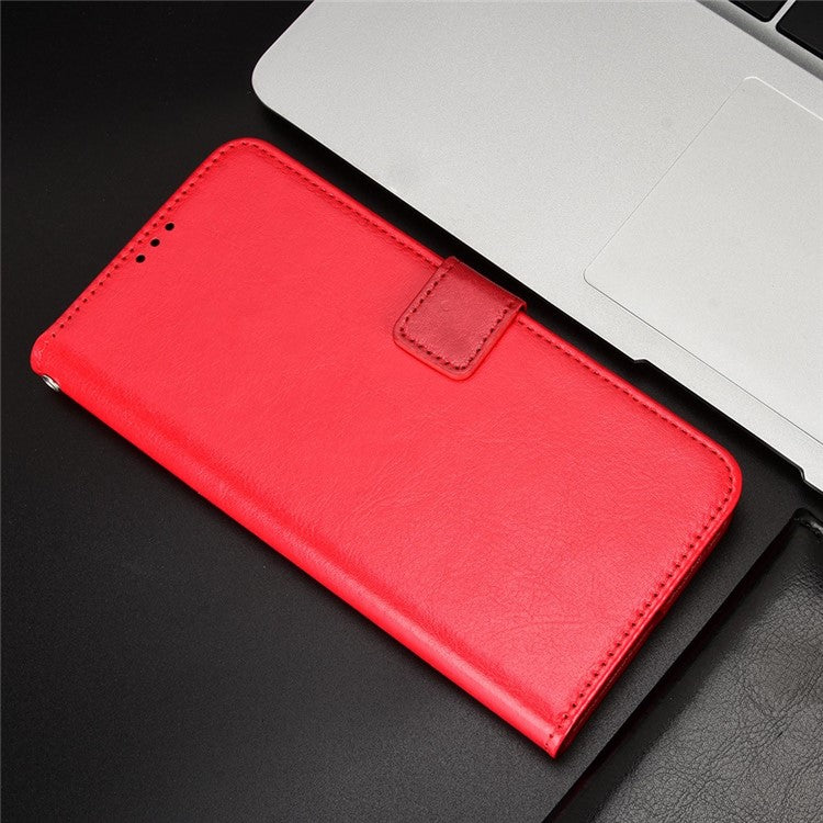 For Infinix Zero 40 5G X6861 Case Crazy Horse Texture PU Leather Phone Wallet Cover - Red