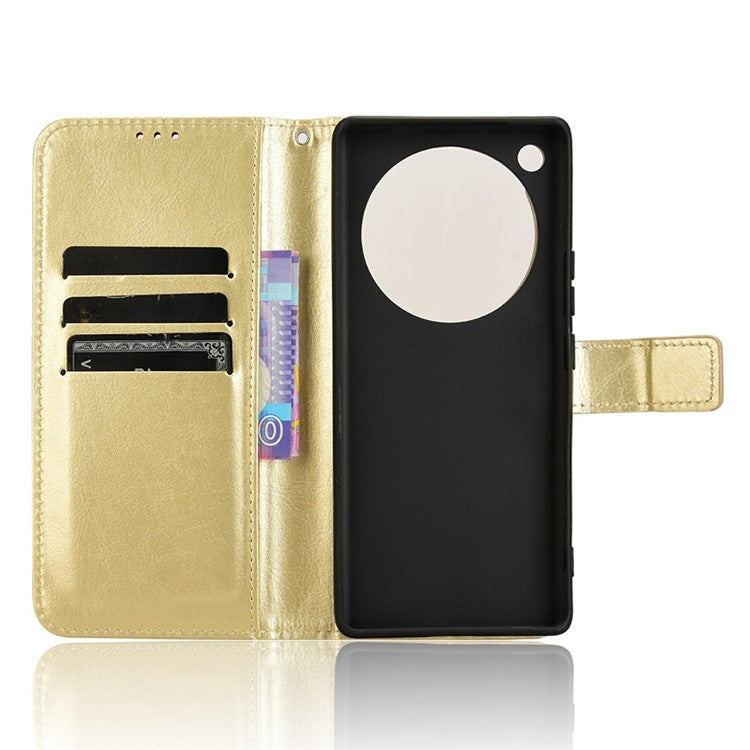 For Infinix Zero 40 5G X6861 Case Crazy Horse Texture PU Leather Phone Wallet Cover - Gold