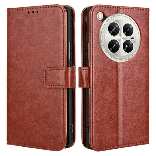 For Infinix Zero 40 5G X6861 Case Crazy Horse Texture PU Leather Phone Wallet Cover - Brown