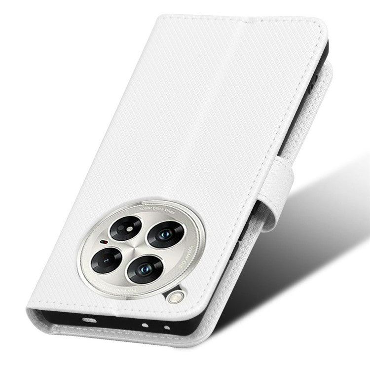 For Infinix Zero 40 5G X6861 Case PU Leather Diamond Texture Wallet Phone Cover - White