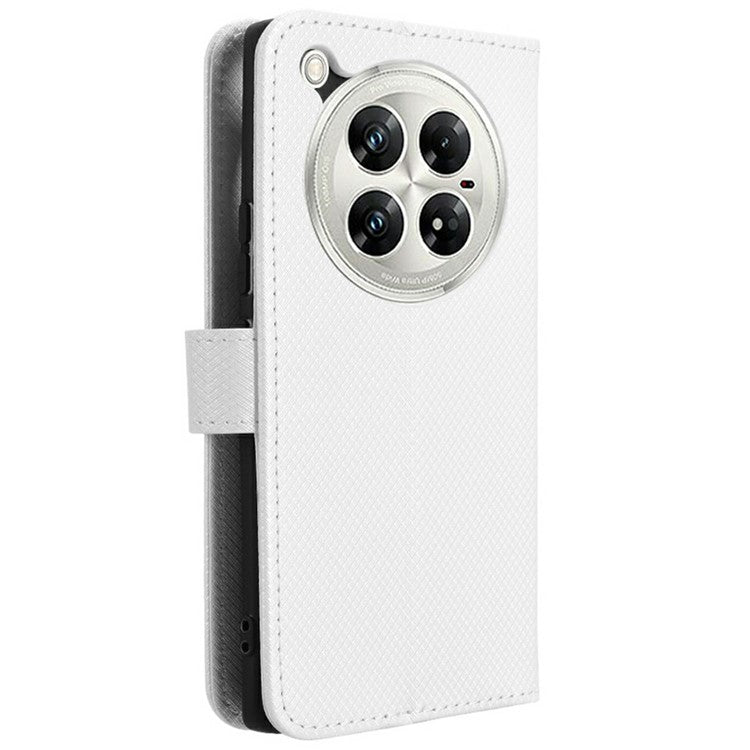 For Infinix Zero 40 5G X6861 Case PU Leather Diamond Texture Wallet Phone Cover - White
