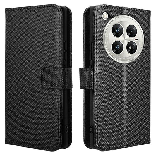 For Infinix Zero 40 5G X6861 Case PU Leather Diamond Texture Wallet Phone Cover - Black