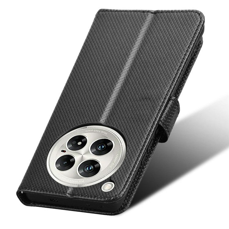 For Infinix Zero 40 5G X6861 Case PU Leather Diamond Texture Wallet Phone Cover - Black