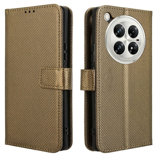 For Infinix Zero 40 5G X6861 Case PU Leather Diamond Texture Wallet Phone Cover - Brown