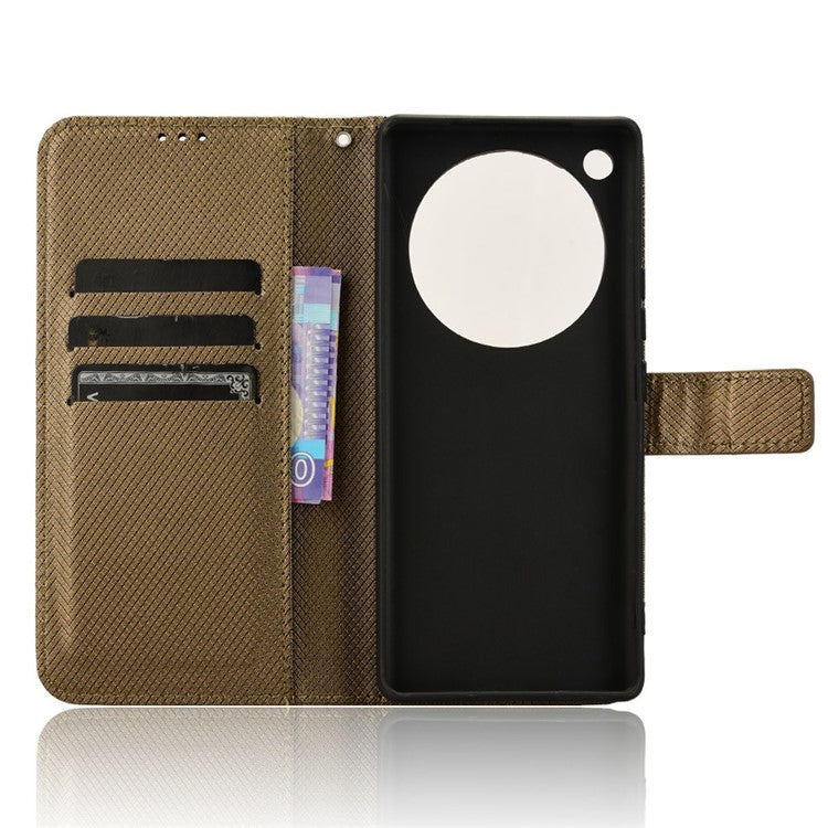 For Infinix Zero 40 5G X6861 Case PU Leather Diamond Texture Wallet Phone Cover - Brown