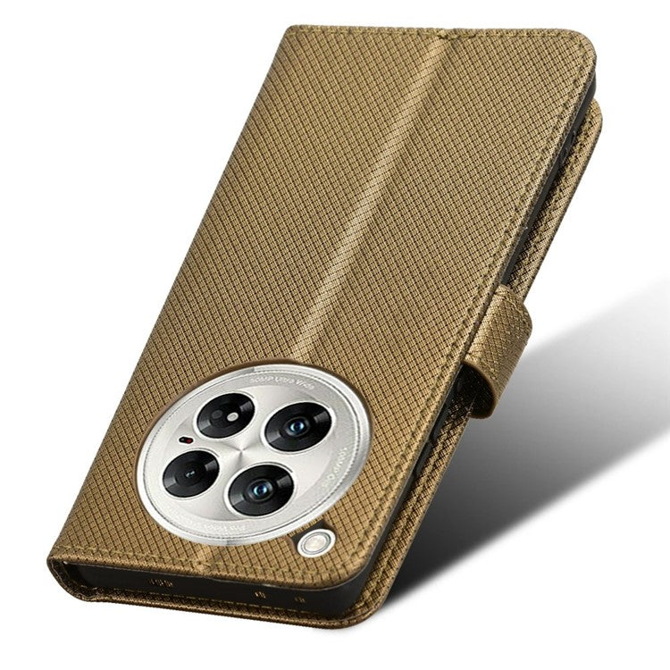 For Infinix Zero 40 5G X6861 Case PU Leather Diamond Texture Wallet Phone Cover - Brown