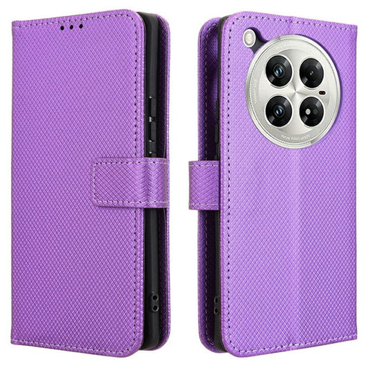 For Infinix Zero 40 5G X6861 Case PU Leather Diamond Texture Wallet Phone Cover - Purple