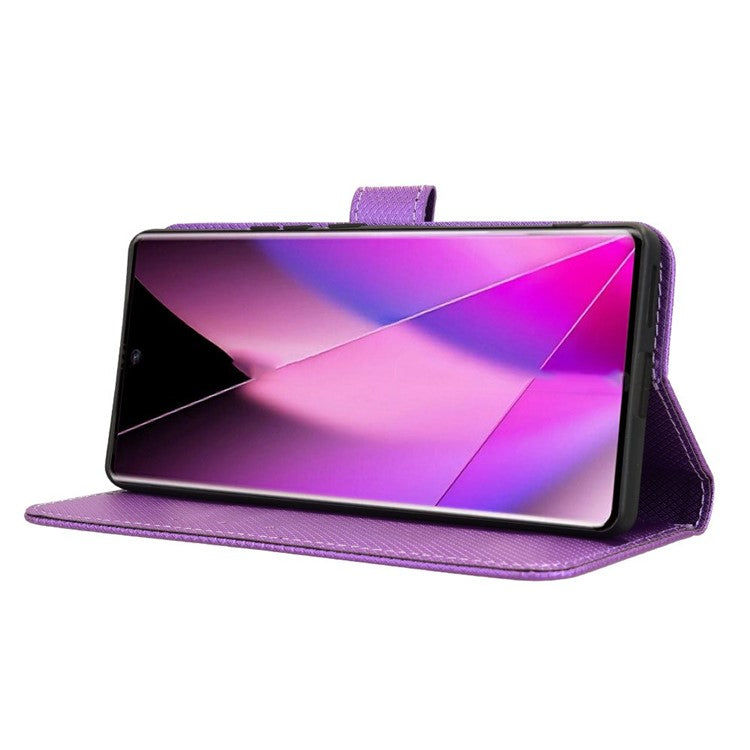 For Infinix Zero 40 5G X6861 Case PU Leather Diamond Texture Wallet Phone Cover - Purple