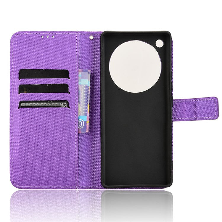 For Infinix Zero 40 5G X6861 Case PU Leather Diamond Texture Wallet Phone Cover - Purple