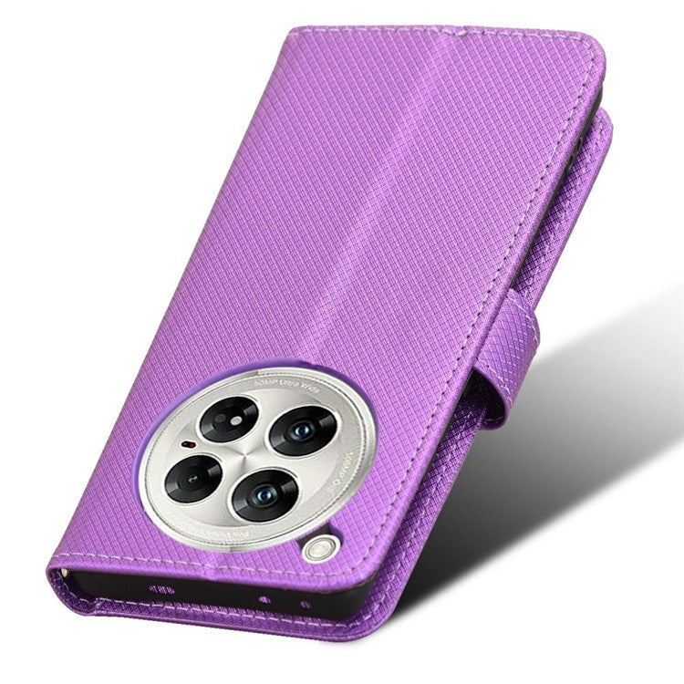 For Infinix Zero 40 5G X6861 Case PU Leather Diamond Texture Wallet Phone Cover - Purple