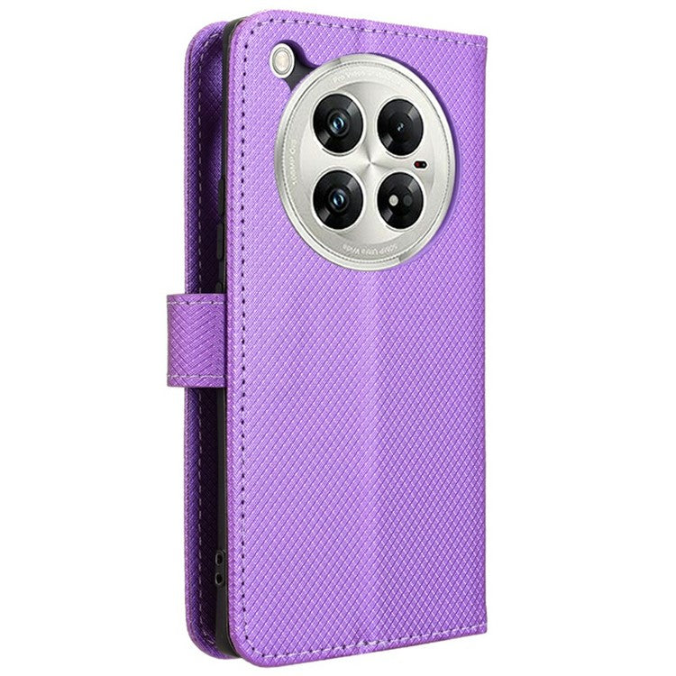 For Infinix Zero 40 5G X6861 Case PU Leather Diamond Texture Wallet Phone Cover - Purple