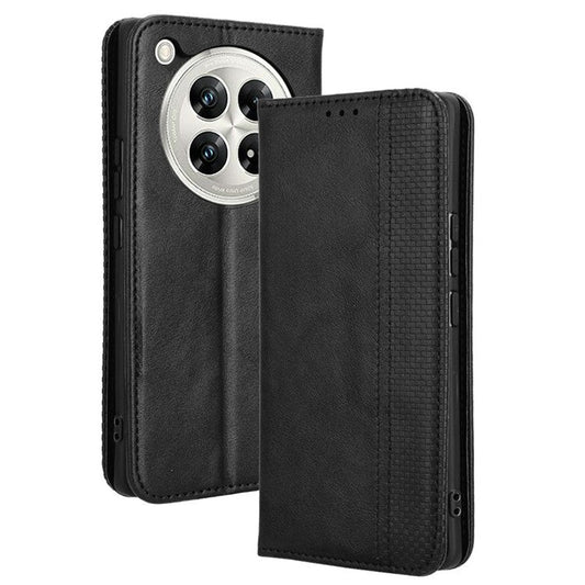 For Infinix Zero 40 5G X6861 Leather Case Wallet Stand Retro Texture Phone Cover - Black