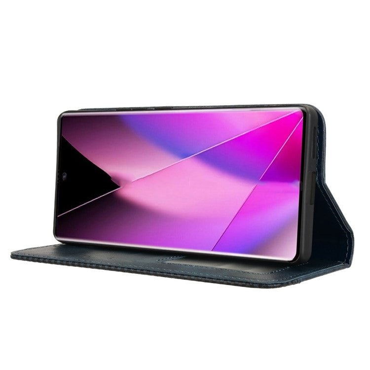 For Infinix Zero 40 5G X6861 Leather Case Wallet Stand Retro Texture Phone Cover - Blue