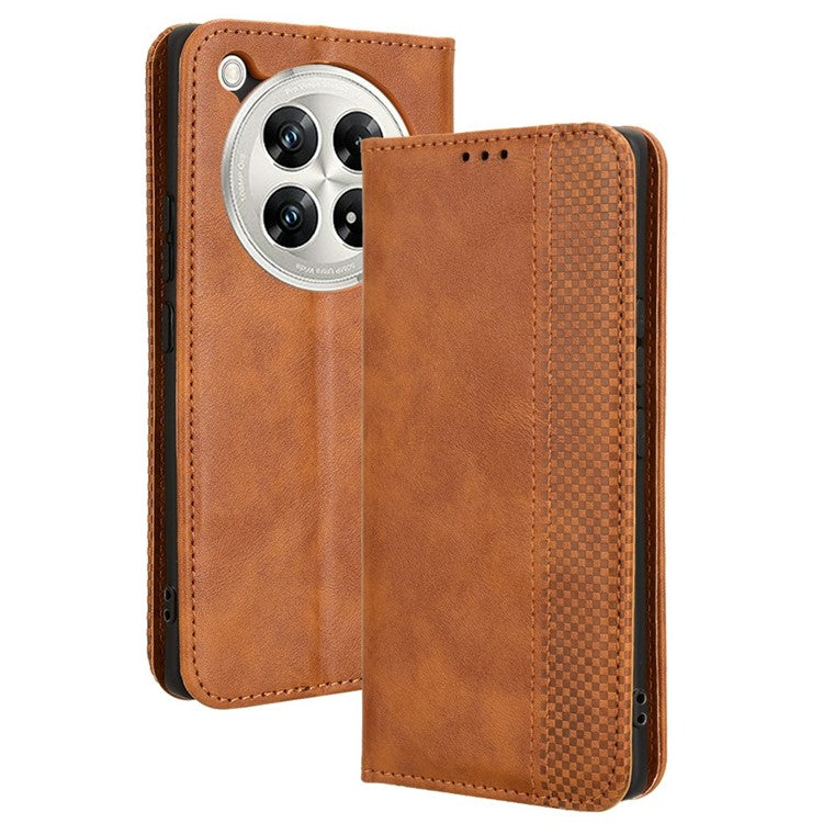 For Infinix Zero 40 5G X6861 Leather Case Wallet Stand Retro Texture Phone Cover - Brown