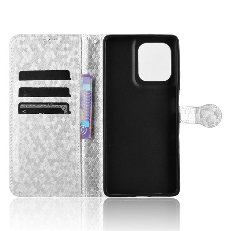 For Motorola Moto G75 5G Wallet Case Dot Pattern Imprint PU Leather Phone Cover - Silver