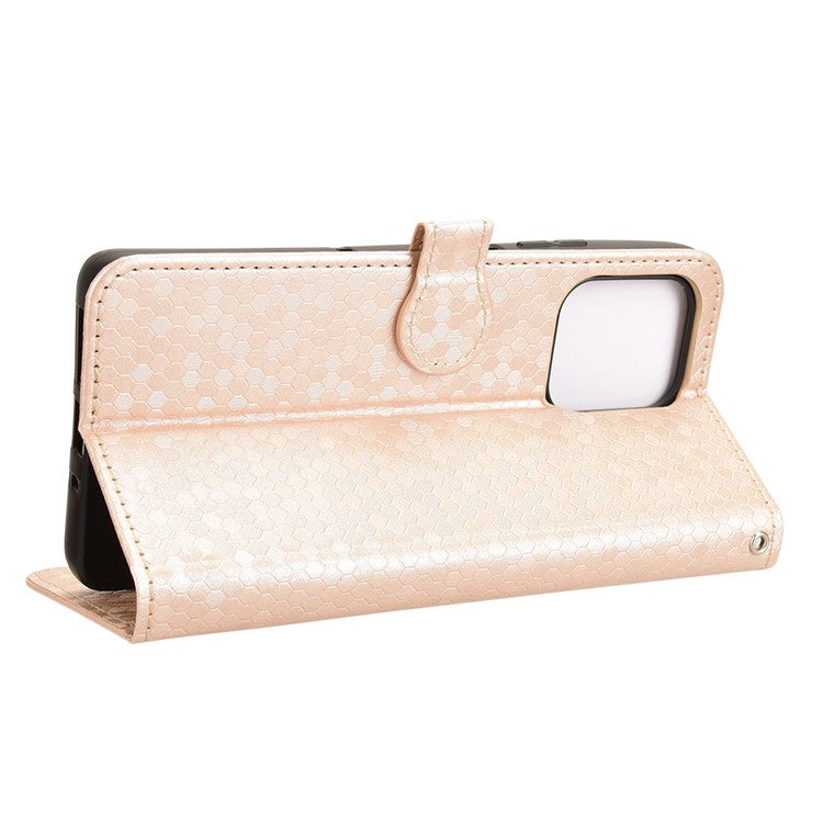 For Motorola Moto G75 5G Wallet Case Dot Pattern Imprint PU Leather Phone Cover - Rose Gold