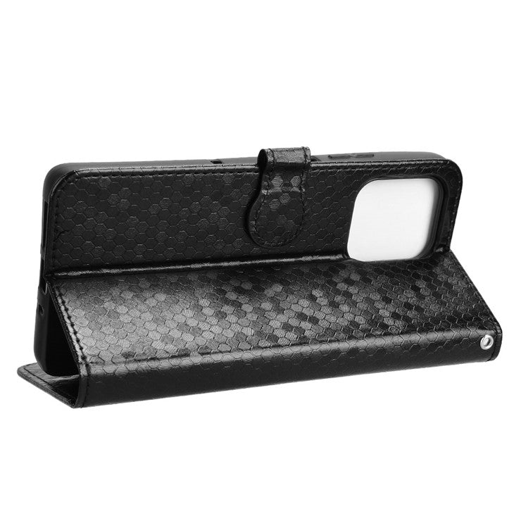 For Motorola Moto G75 5G Wallet Case Dot Pattern Imprint PU Leather Phone Cover - Black