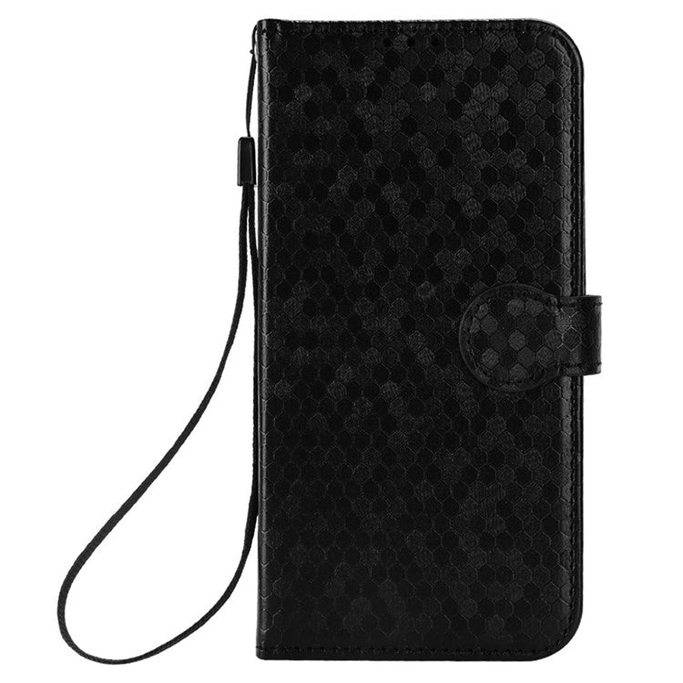 For Motorola Moto G75 5G Wallet Case Dot Pattern Imprint PU Leather Phone Cover - Black
