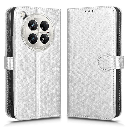 For Infinix Zero 40 5G / 4G X6861 Wallet Case Dot Pattern Imprint PU Leather Phone Cover - Silver