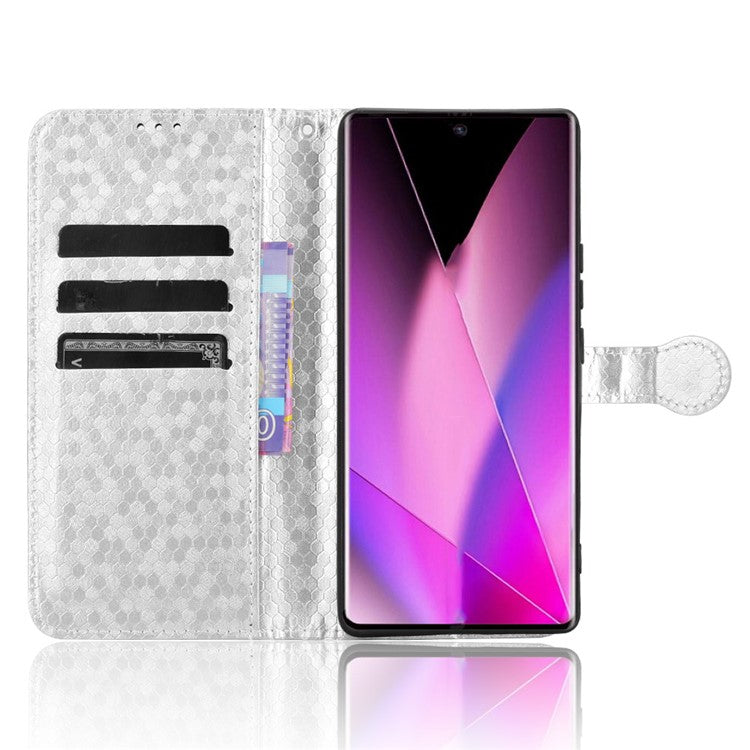 For Infinix Zero 40 5G / 4G X6861 Wallet Case Dot Pattern Imprint PU Leather Phone Cover - Silver