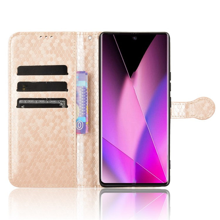 For Infinix Zero 40 5G / 4G X6861 Wallet Case Dot Pattern Imprint PU Leather Phone Cover - Rose Gold