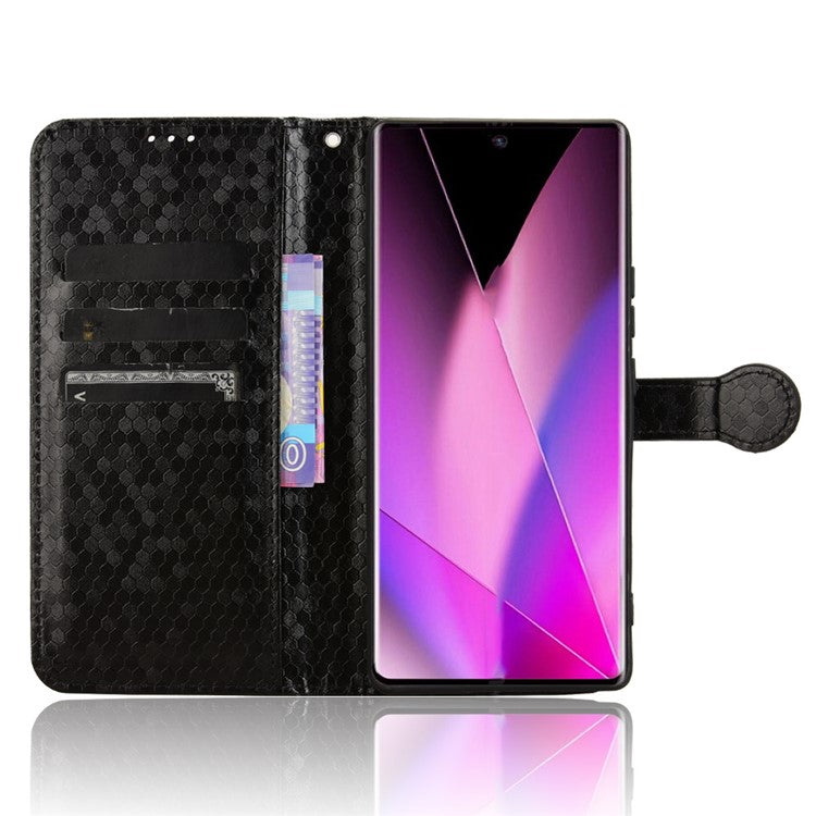 For Infinix Zero 40 5G / 4G X6861 Wallet Case Dot Pattern Imprint PU Leather Phone Cover - Black