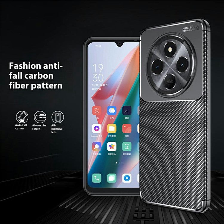 For Xiaomi Poco C75 4G / Redmi 14R 5G / 14C 4G Case Carbon Fiber Texture TPU Phone Cover Heat Dissipation