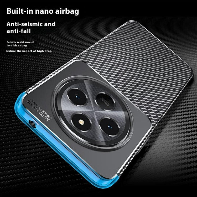 For Xiaomi Poco C75 4G / Redmi 14R 5G / 14C 4G Case Carbon Fiber Texture TPU Phone Cover Heat Dissipation
