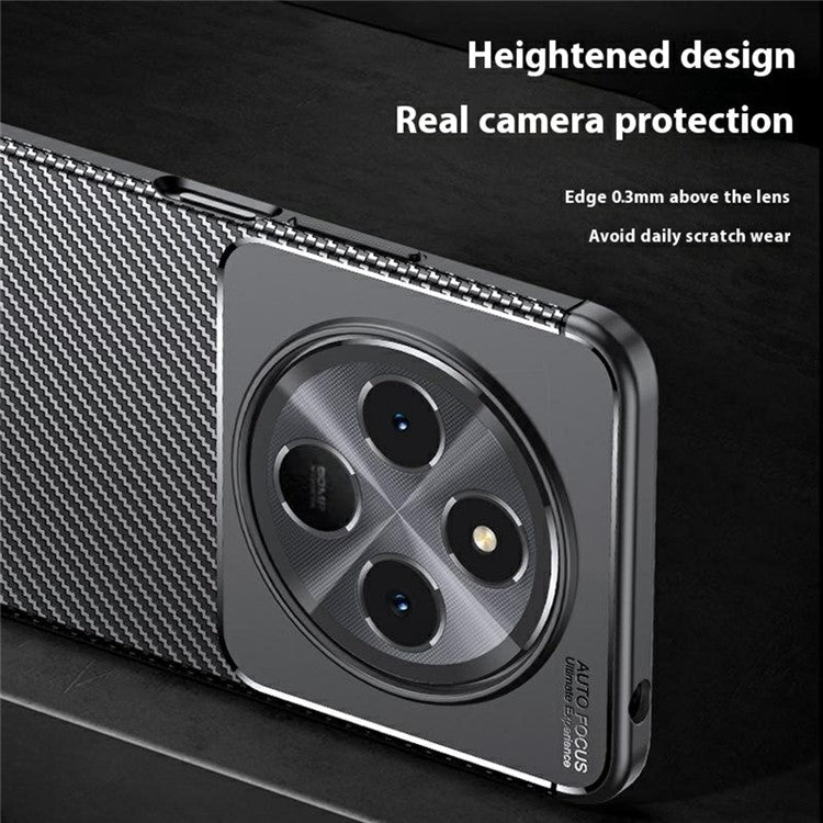 For Xiaomi Poco C75 4G / Redmi 14R 5G / 14C 4G Case Carbon Fiber Texture TPU Phone Cover Heat Dissipation