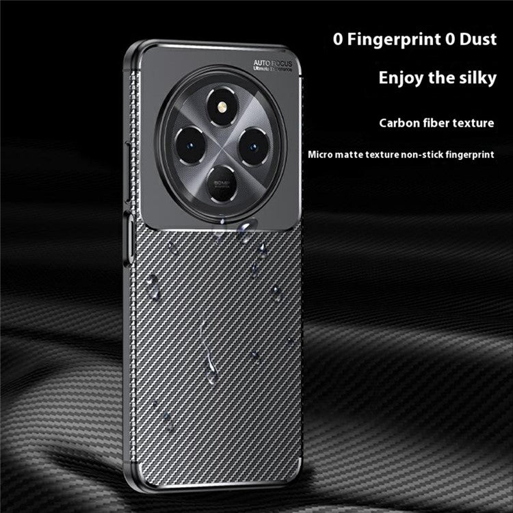 For Xiaomi Poco C75 4G / Redmi 14R 5G / 14C 4G Case Carbon Fiber Texture TPU Phone Cover Heat Dissipation