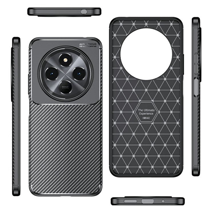 For Xiaomi Poco C75 4G / Redmi 14R 5G / 14C 4G Case Carbon Fiber Texture TPU Phone Cover Heat Dissipation