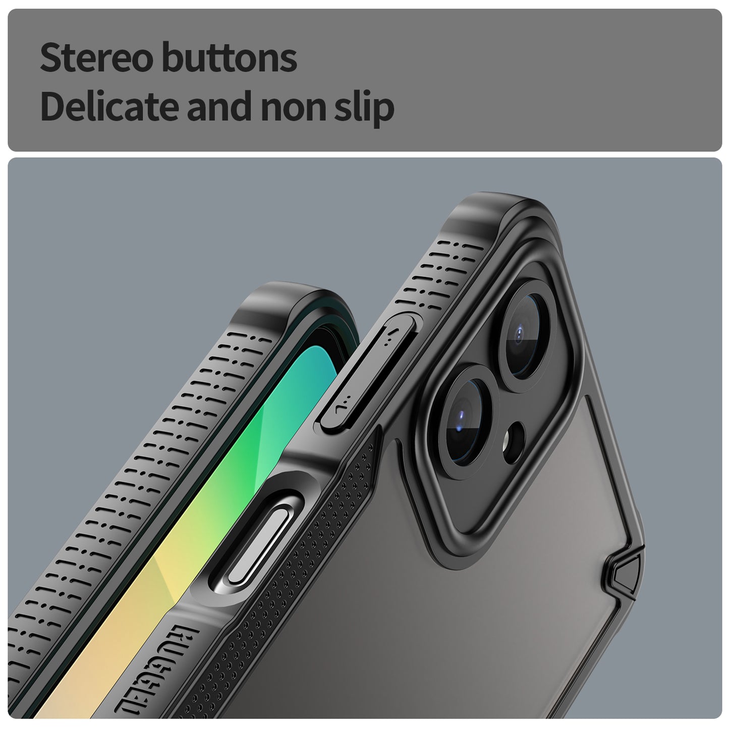Armor Series For Samsung Galaxy A06 Case PC+TPU Semi-Transparent Frosted Finish Protective Phone Cover - Black