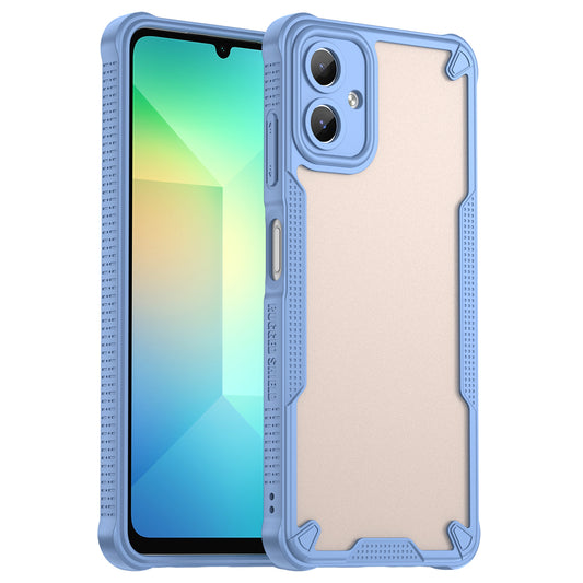 Armor Series For Samsung Galaxy A06 Case PC+TPU Semi-Transparent Frosted Finish Protective Phone Cover - Blue
