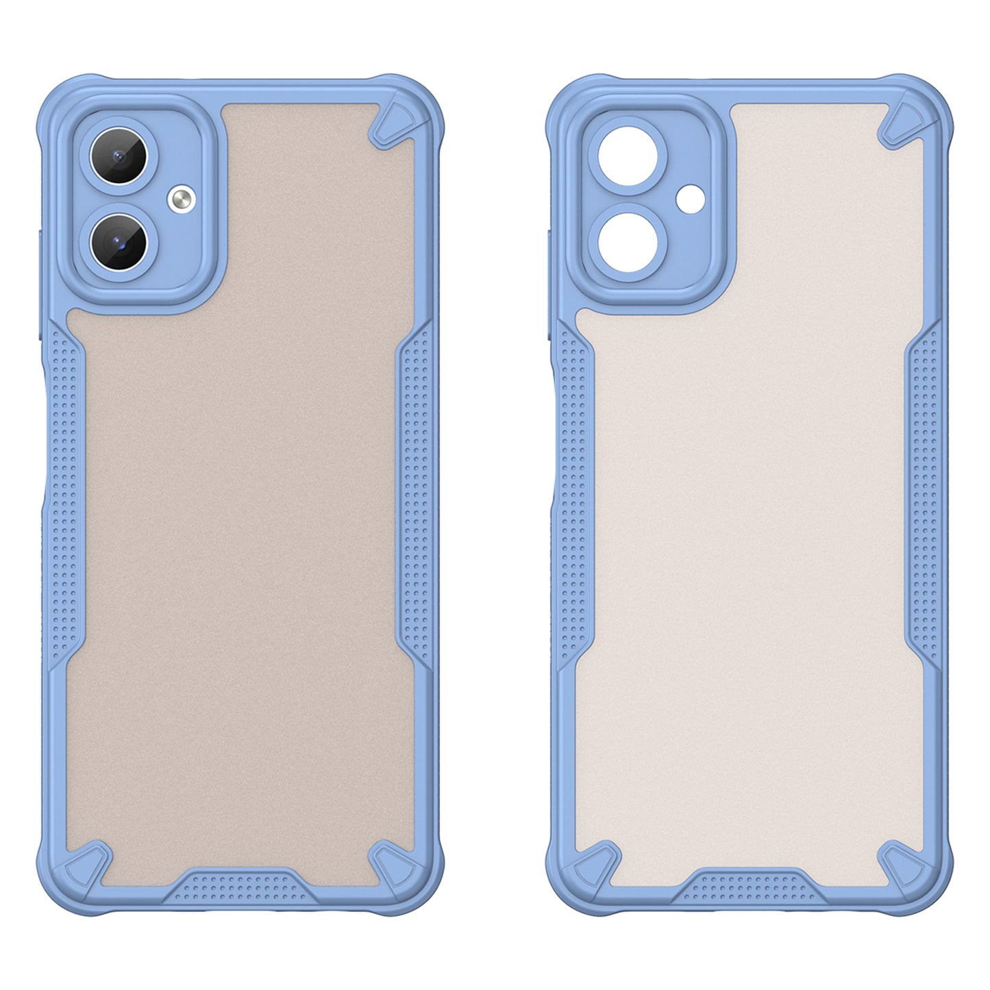 Armor Series For Samsung Galaxy A06 Case PC+TPU Semi-Transparent Frosted Finish Protective Phone Cover - Blue