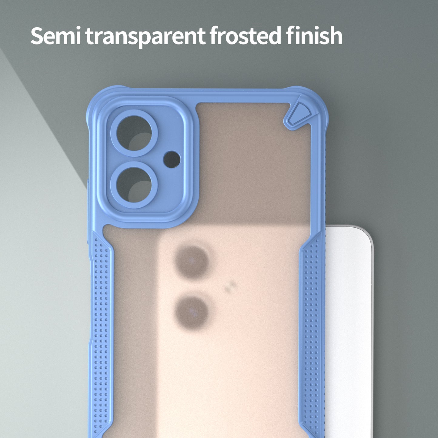 Armor Series For Samsung Galaxy A06 Case PC+TPU Semi-Transparent Frosted Finish Protective Phone Cover - Blue