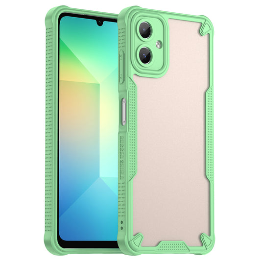 Armor Series For Samsung Galaxy A06 Case PC+TPU Semi-Transparent Frosted Finish Protective Phone Cover - Green