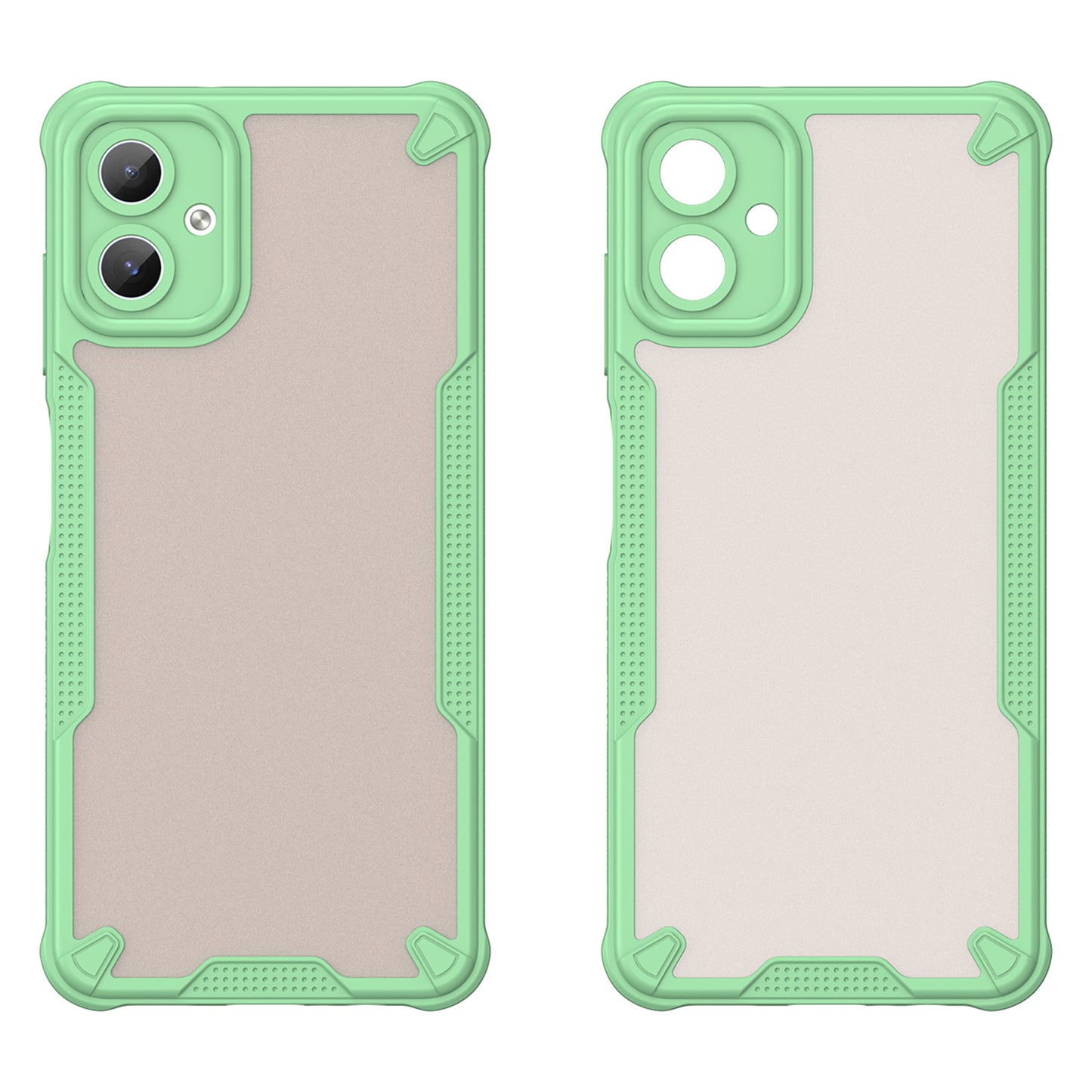 Armor Series For Samsung Galaxy A06 Case PC+TPU Semi-Transparent Frosted Finish Protective Phone Cover - Green