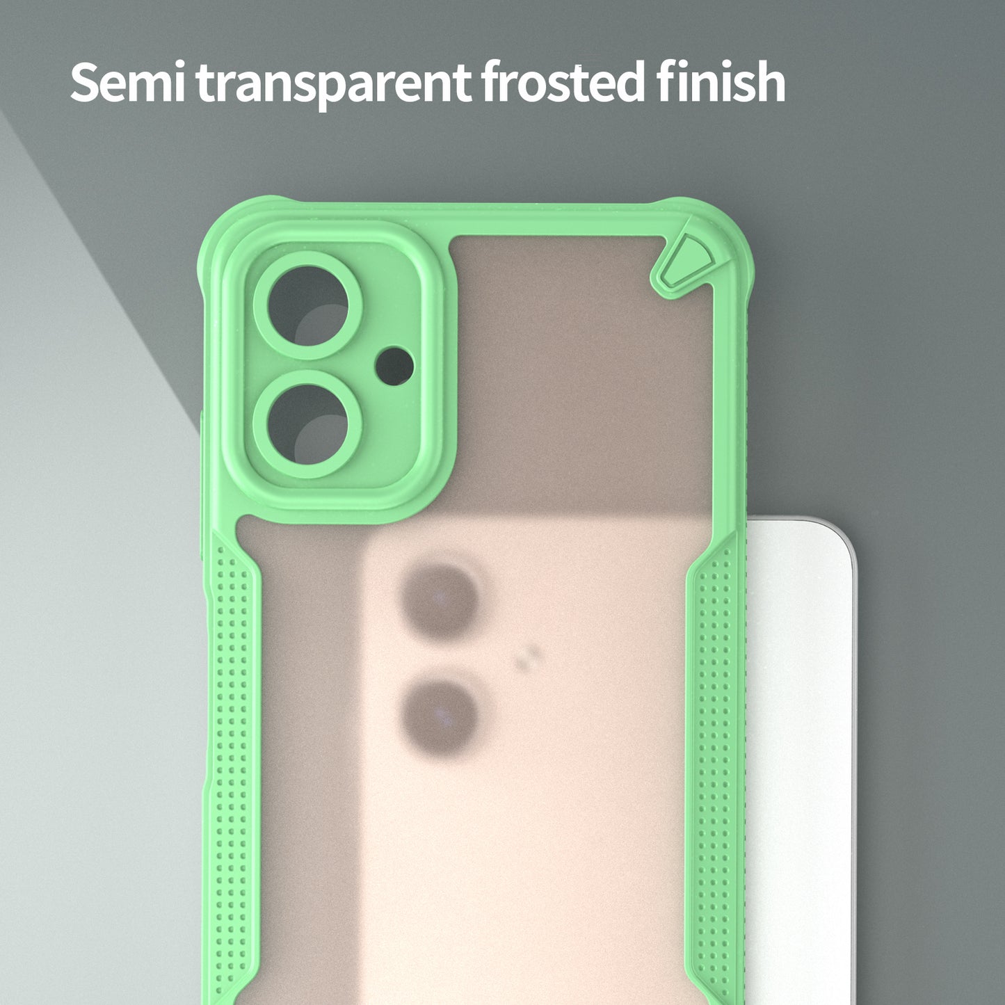 Armor Series For Samsung Galaxy A06 Case PC+TPU Semi-Transparent Frosted Finish Protective Phone Cover - Green