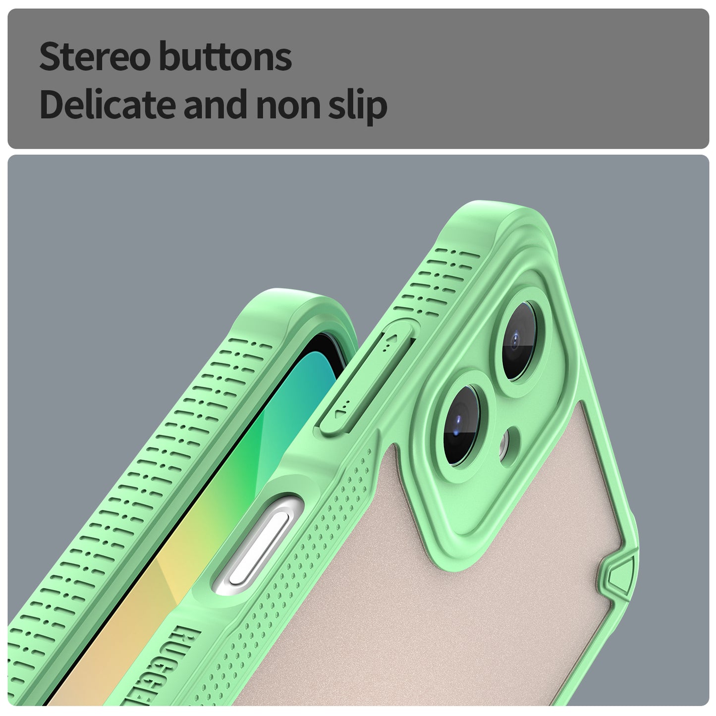 Armor Series For Samsung Galaxy A06 Case PC+TPU Semi-Transparent Frosted Finish Protective Phone Cover - Green