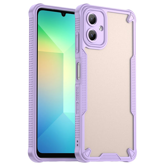 Armor Series For Samsung Galaxy A06 Case PC+TPU Semi-Transparent Frosted Finish Protective Phone Cover - Purple