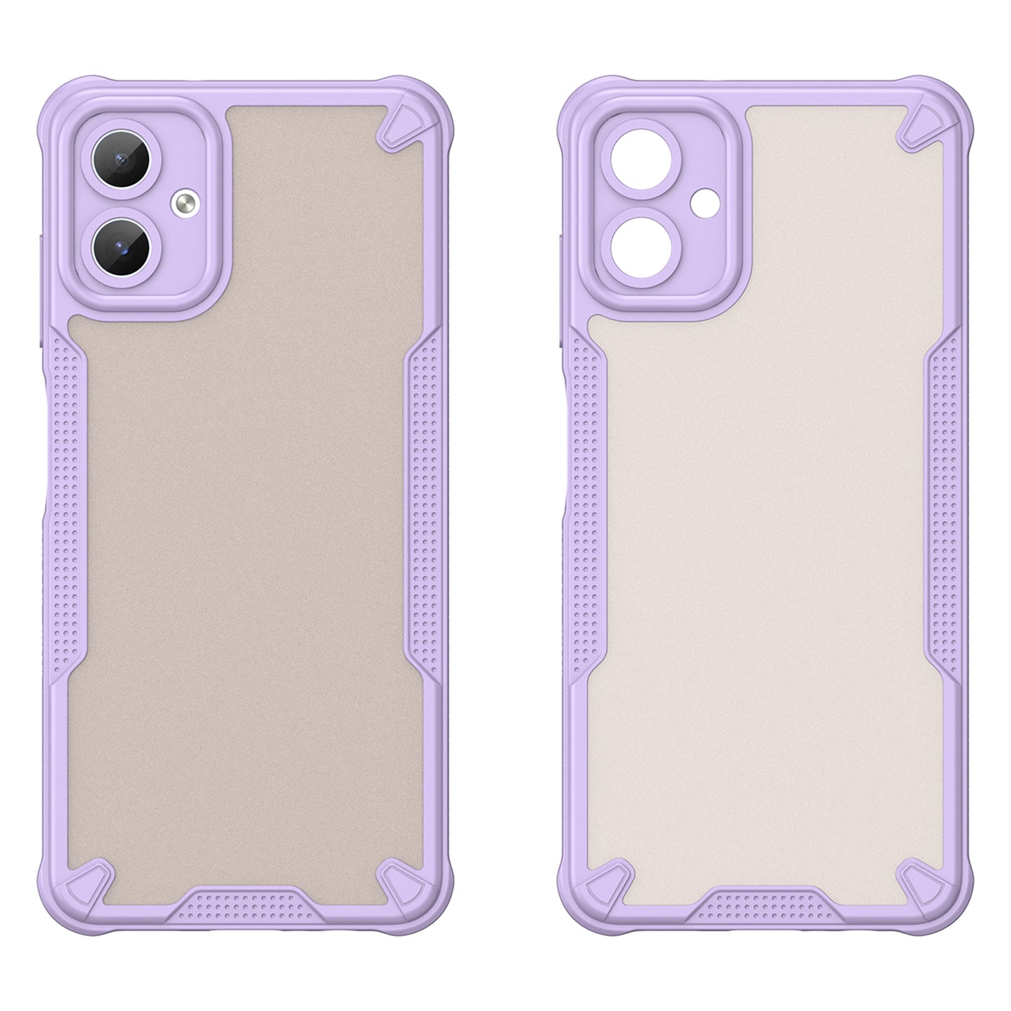 Armor Series For Samsung Galaxy A06 Case PC+TPU Semi-Transparent Frosted Finish Protective Phone Cover - Purple